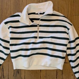 Frame Denim Women's Cowl Neck Striped Sweater - Black and White